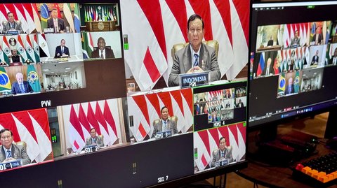 Potret Prabowo Hadiri BRICS Leaders Virtual Meeting