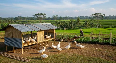 7 Tips Ternak Bebek Petelur dengan Kandang dari Bambu dan Seng Bekas, Telur Bisa untuk Dapur dan Dijual (Foto: Gemini AI)