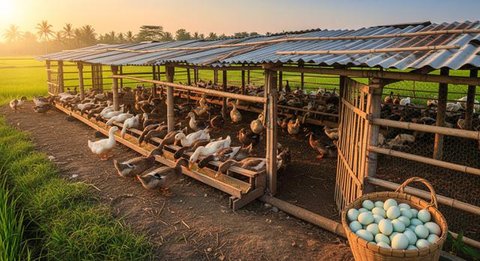 7 Tips Ternak Bebek Petelur dengan Kandang dari Bambu dan Seng Bekas, Telur Bisa untuk Dapur dan Dijual (Foto: Gemini AI)