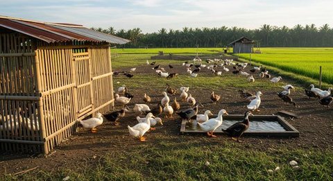 7 Tips Ternak Bebek Petelur dengan Kandang dari Bambu dan Seng Bekas, Telur Bisa untuk Dapur dan Dijual (Foto: Gemini AI)