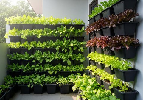 Inspirasi Kebun Sayur Mini untuk Teras Kecil yang Teduh (Sumber; gemini.com)