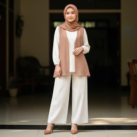 Inspirasi Tren Baju Rompi Lepas untuk Lebaran 2026/AI