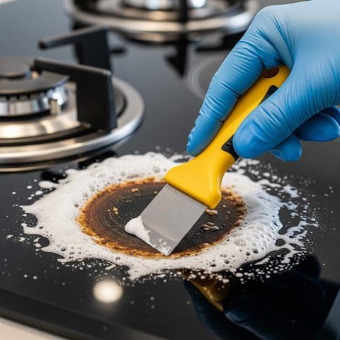 Cara Membersihkan Kerak di Kompor Gas. Foto: Gemini