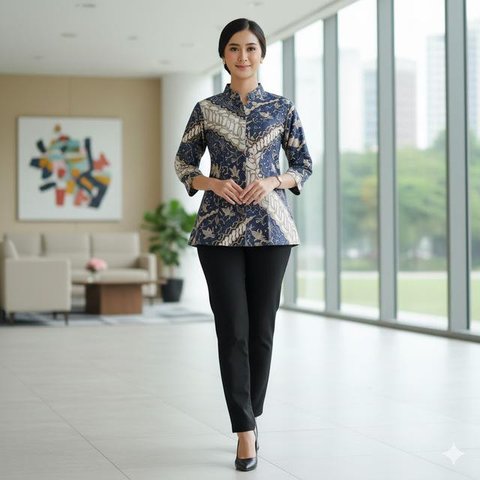 8 Model Atasan Batik Kantor 2026, Pilihan Stylish untuk Tampilan Profesional dan Tetap Elegan (Foto: Gemini AI)