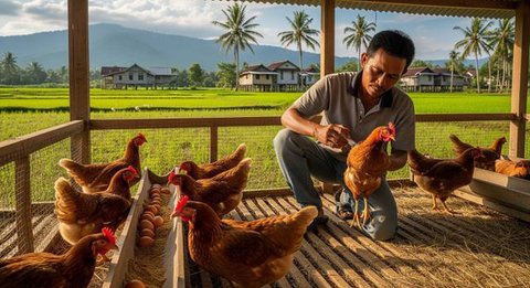 12 Cara Memulai Usaha Ayam Petelur Rumahan, Modal Terjangkau dan Berpotensi Untung Stabil Jangka Panjang (Foto: Gemini AI)