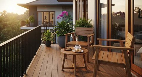 8 Model Balkon Rumah ala Kafe, Nyaman untuk Santai Sore dan Estetik untuk Hunian Modern (Foto: Gemini AI)