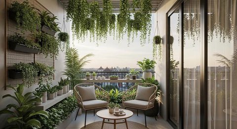 8 Model Balkon Rumah ala Kafe, Nyaman untuk Santai Sore dan Estetik untuk Hunian Modern (Foto: Gemini AI)