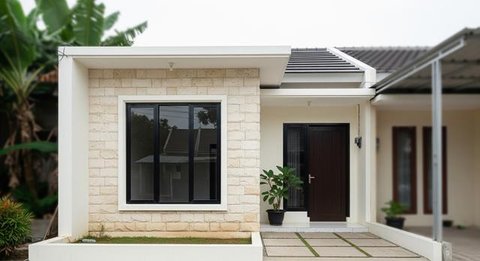 Model Batu Alam Depan Rumah Minimalis/ Ilustrasi AI