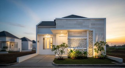 Model Batu Alam Depan Rumah Minimalis/ Ilustrasi AI