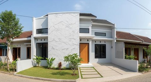 Model Batu Alam Depan Rumah Minimalis/ Ilustrasi AI