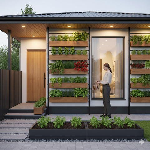 Desain Rumah Urban Farming (created by AI)