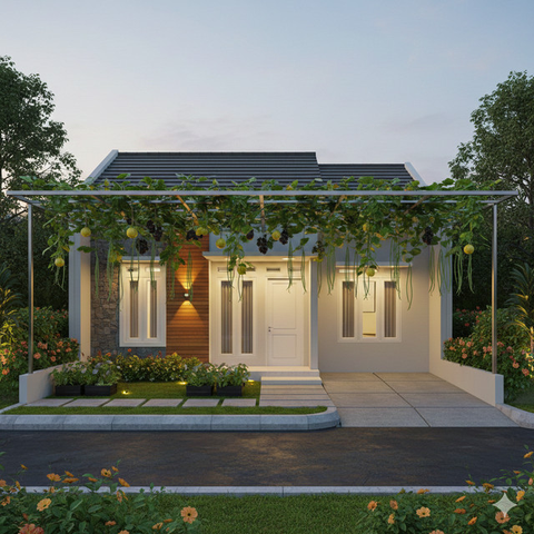 Desain Rumah Urban Farming (created by AI)