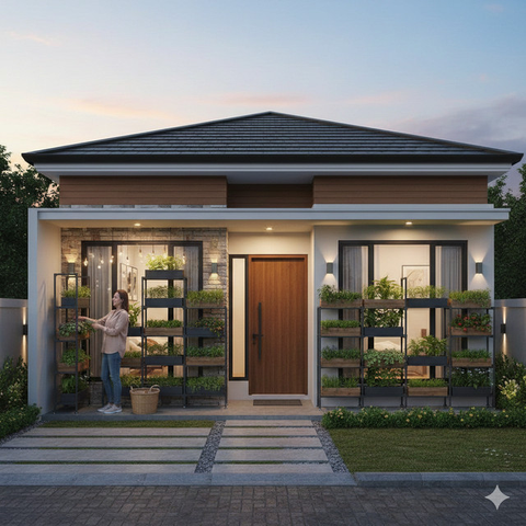 Desain Rumah Urban Farming (created by AI)
