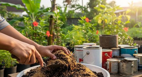 7 Cara Menanam Cabai di Kaleng Cat Bekas, Mudah dan Hemat Lahan (Foto: Gemini AI)
