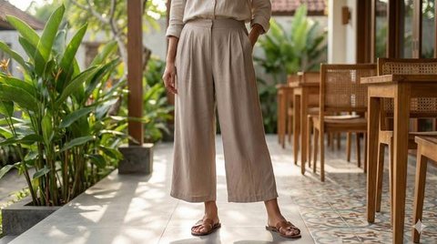 7 Model Celana 3/8 untuk Wanita yang Stylish, Nyaman dan Cocok untuk Berbagai Aktivitas (Foto: Gemini AI)