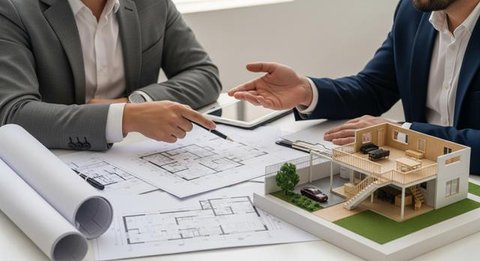 Desain Rumah Mini Modern dengan Mezzanine/AI
