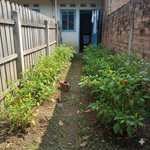 Ide Kebun Cabai Rawit Hemat Biaya (Foto: ChatGPT)