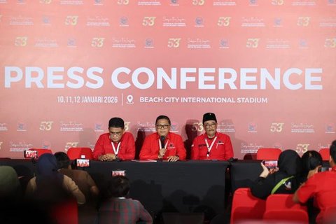 Penutupan Rakernas PDI Perjuangan di Beach City International Stadium, Ancol, Jakarta, Senin (12/1/2026). (Liputan6.com/M Radityo Priyasmoro)