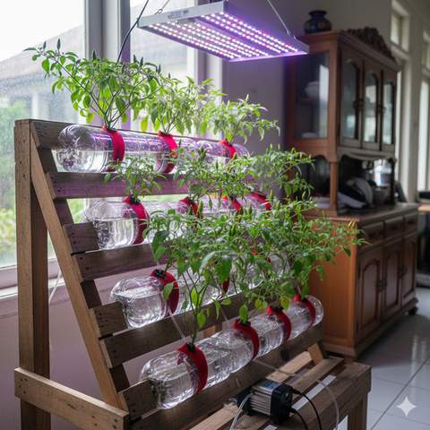 Ide Kebun Cabai Indoor Sederhana (foto: AI)