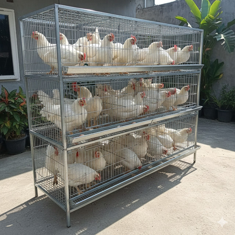 Desain Kandang Ayam Baja Ringan. AI