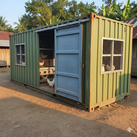 Desain Kandang Ayam Baja Ringan. AI