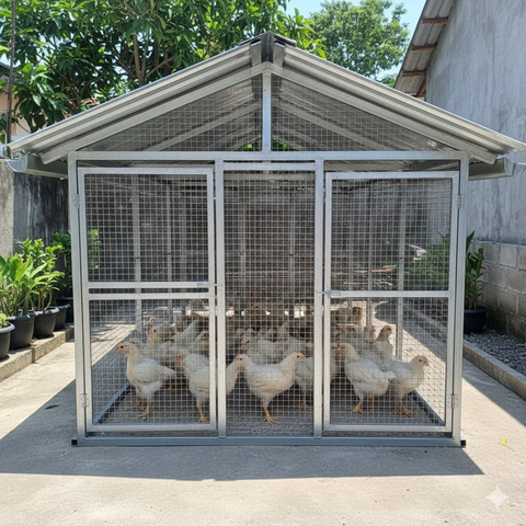 Desain Kandang Ayam Baja Ringan. AI