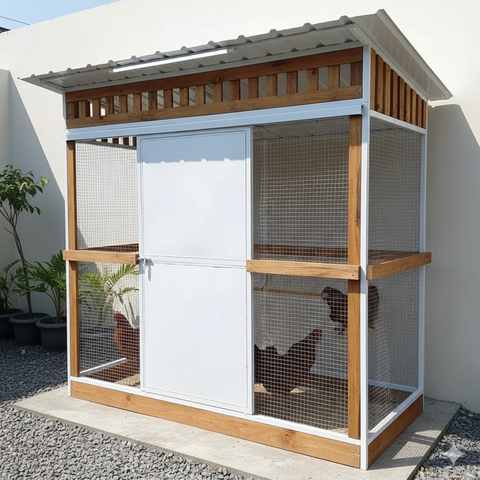 Desain Kandang Ayam Baja Ringan. AI