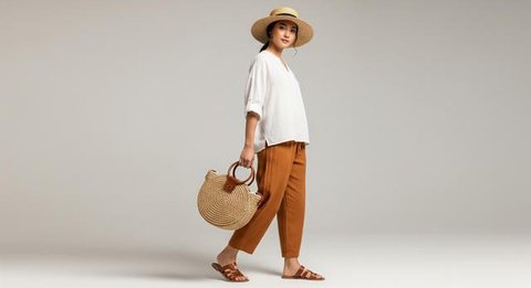Model Celana 3/4 untuk Wanita Model Bermuda/ AI
