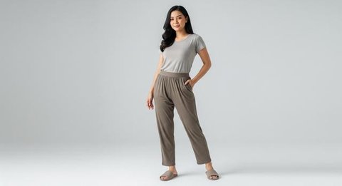 Model Celana 3/4 untuk Wanita Model Bermuda/ AI