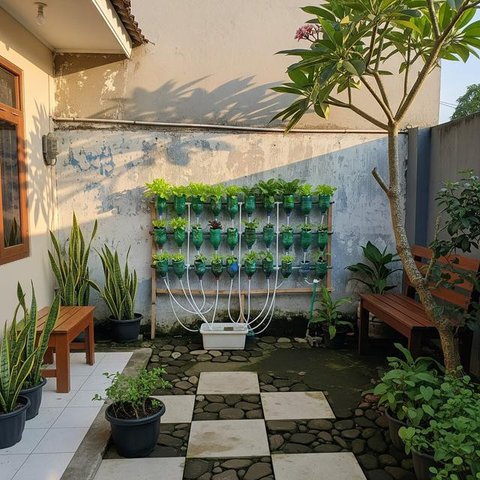 Ide Kebun Sayur Hemat Biaya di Kontrakan Sepetak. (Foto: AI)