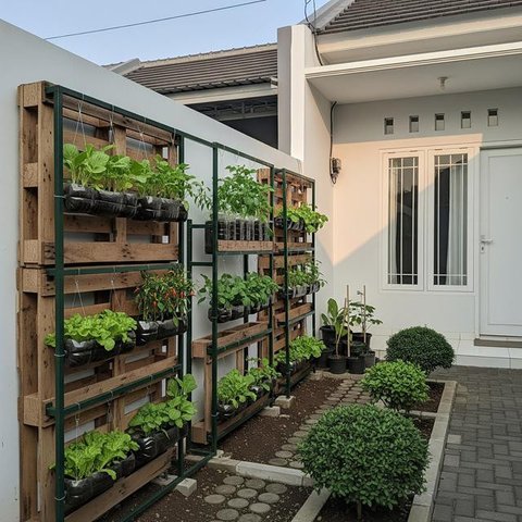 Ide Kebun Sayur Hemat Biaya di Kontrakan Sepetak. (Foto: AI)