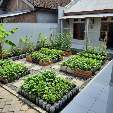 Ide Kebun Sayur Hemat Biaya di Kontrakan Sepetak. (Foto: AI)