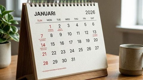 Isra Miraj Tanggal Merah atau Tidak? Ilustrasi kalender 2026. (Foto: Gemini)