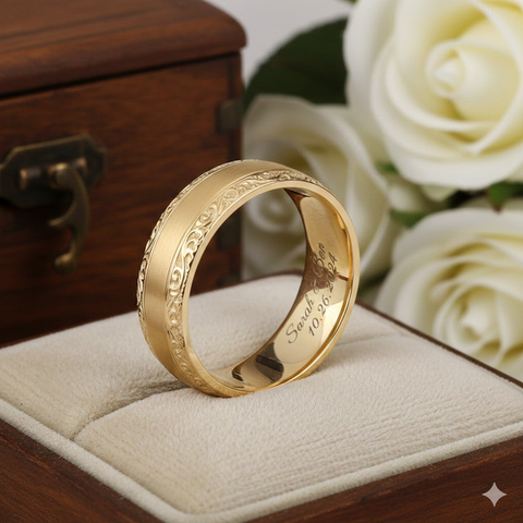 Model cincin nikah ukir nama (Foto: Reve Art AI)