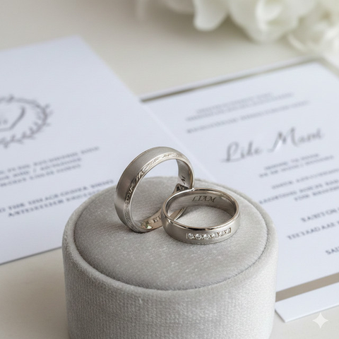 Model cincin nikah ukir nama (Foto: Reve Art AI)
