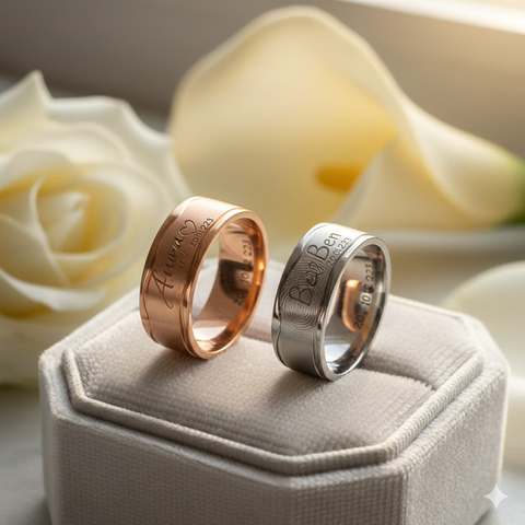 Model cincin nikah ukir nama (Foto: Reve Art AI)