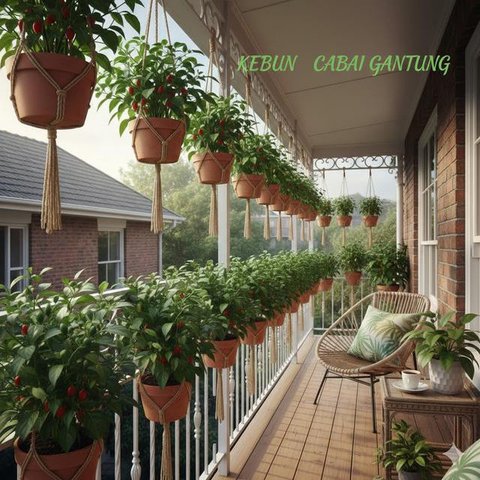 Model Teras Rumah Sempit Tanpa Pagar, Jadi Kebun Mini. Foto: Gemini