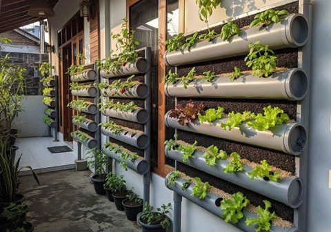 Model Teras Rumah Sempit Tanpa Pagar, Jadi Kebun Mini. Foto: Gemini
