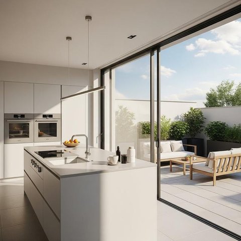 Inspirasi Teras Mini Dekat Dapur Rumah (Image by Gemini AI)