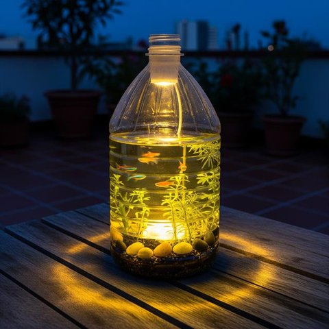 Desain Akuarium dari Galon Bekas (Image by Gemini AI)