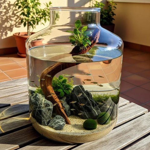 Desain Akuarium dari Galon Bekas (Image by Gemini AI)