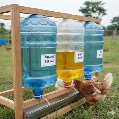 Galon untuk Sarang Bertelur (Nesting Box) merupakan salah satu desain kandang ayam dari galon bekas (Gemini AI)