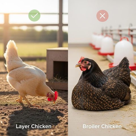 Ayam Petelur vs Ayam Pedaging Mana yang Lebih Gampang Diternak (AI)