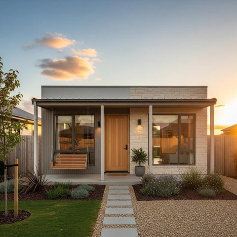 Desain Rumah Kecil Konsep Slow Living (AI)