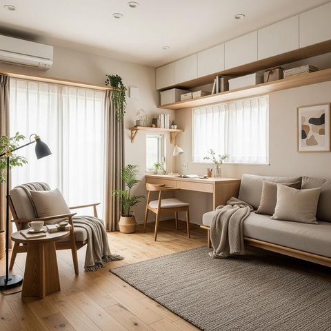 Desain Rumah Kecil Konsep Slow Living (AI)