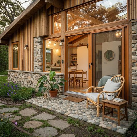 Desain Rumah Kecil Konsep Slow Living (AI)