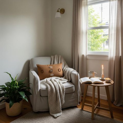 Desain Rumah Kecil Konsep Slow Living (AI)