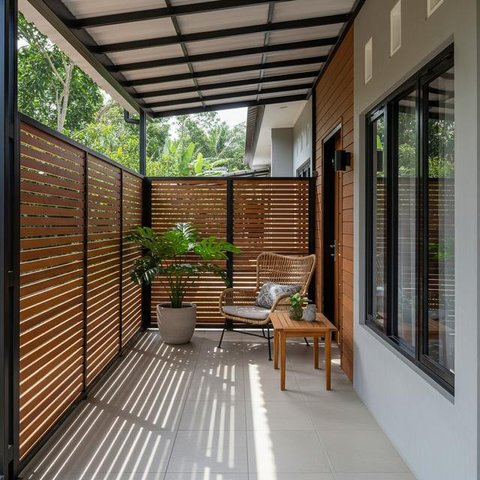 Desain Teras Rumah Tetap Kering saat Hujan. (Foto: AI)