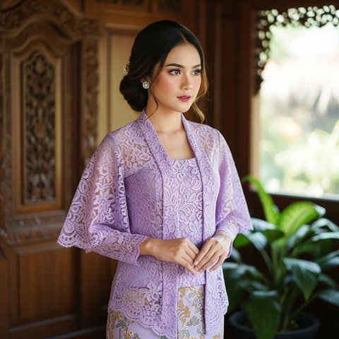 Model Kebaya Soft Ungu Terbaru 2026/Instagram/@louisedaniellaa