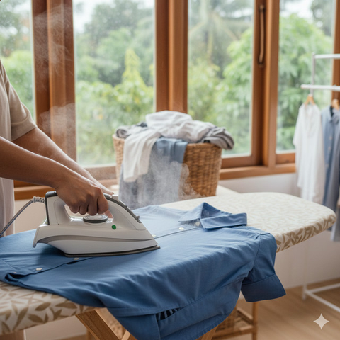 Trik mengatasi pakaian bau apek saat hujan (Foto: Reve Art AI)